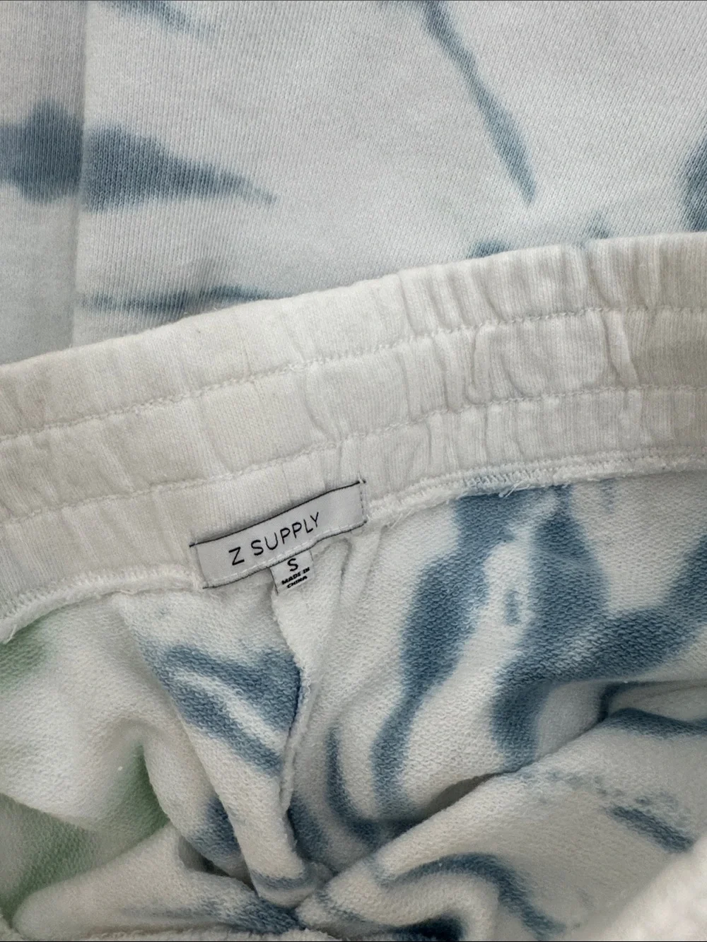 Z Supply Tie-Dye Kids Shorts in White with Blue, Green & Rust